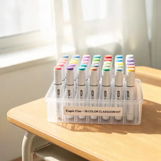 Copic Ciao classroom kit on a desk